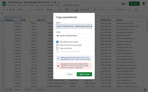 Google Sheets Encryption