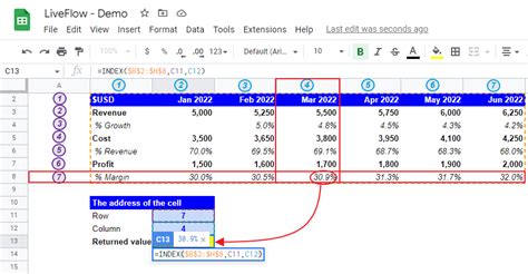 Google Sheets INDEX Function