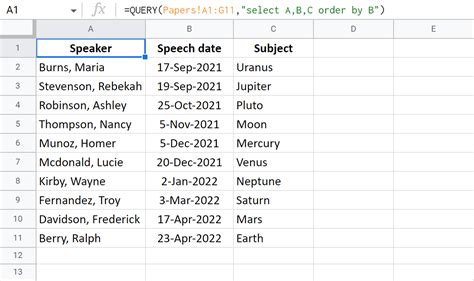 Google Sheets QUERY Function