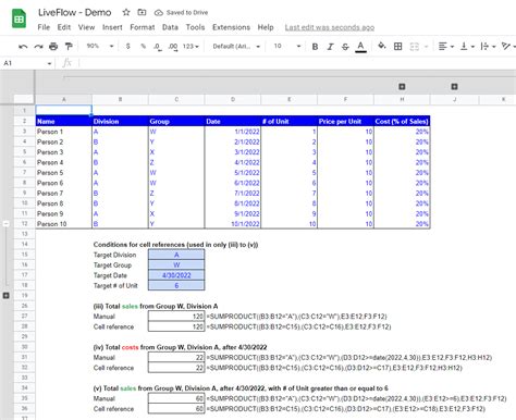 Google Sheets SUMPRODUCT Formula