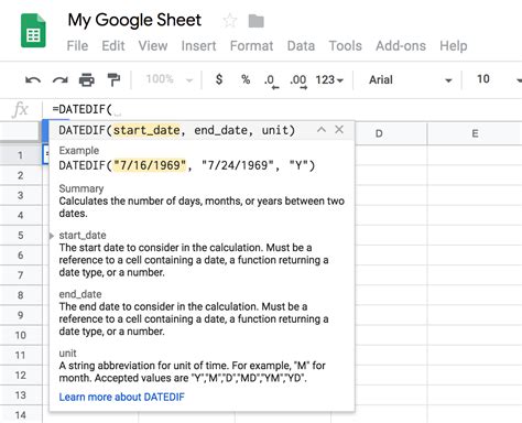 Description of Google Sheets Tips