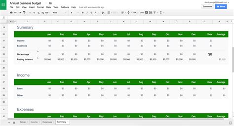 Google Sheets templates