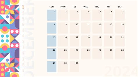 Google Slides Calendar Template with Holidays