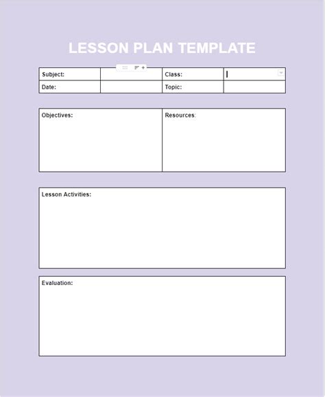 Grade-Level Lesson Plan Templates in Google Docs