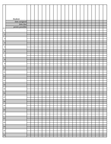 Gradebook Template Example 1