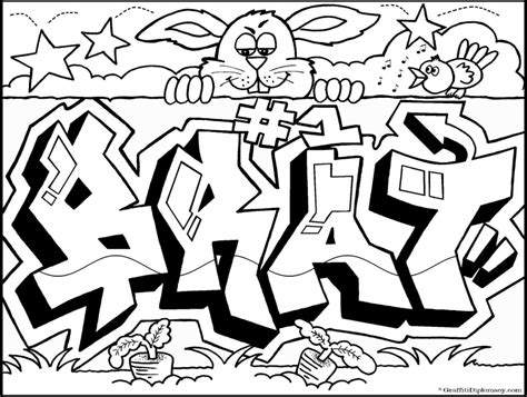 Graffiti Cityscape Coloring Page