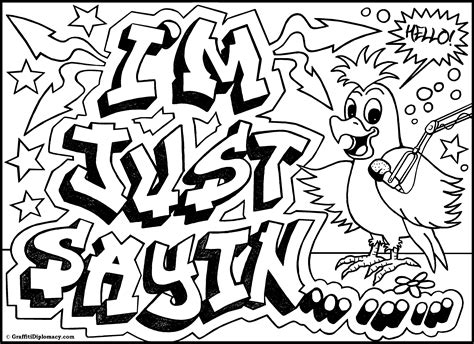 Graffiti Letters Coloring Page