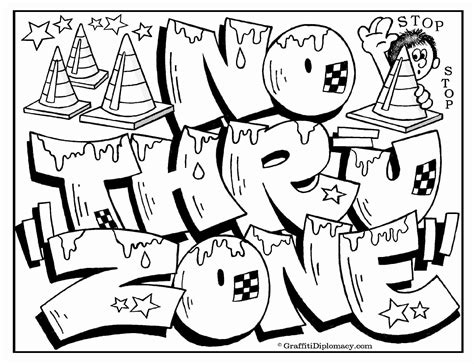 Graffiti Numbers Coloring Page