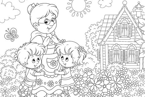 Grandma's Garden Coloring Page