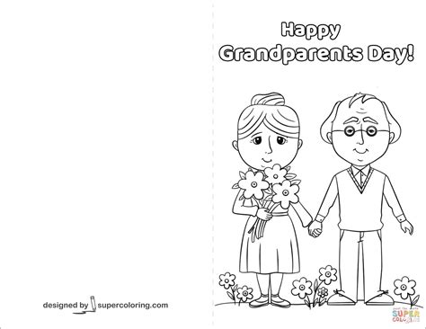 Grandparents Day Card Coloring Page