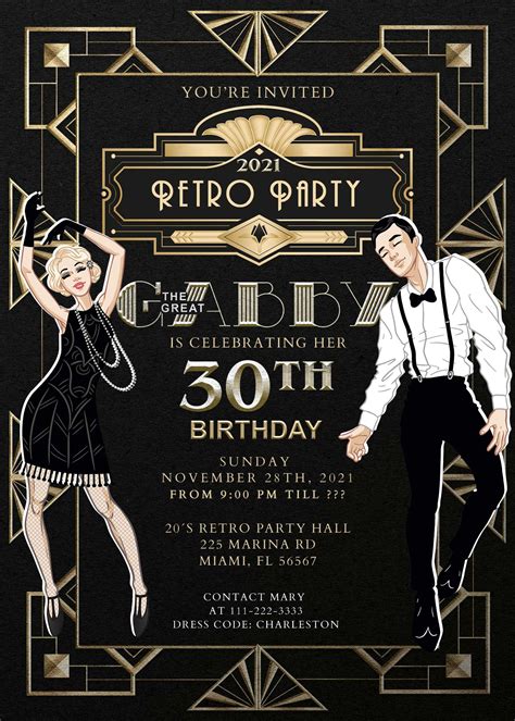 The Great Gatsby Party Invitation