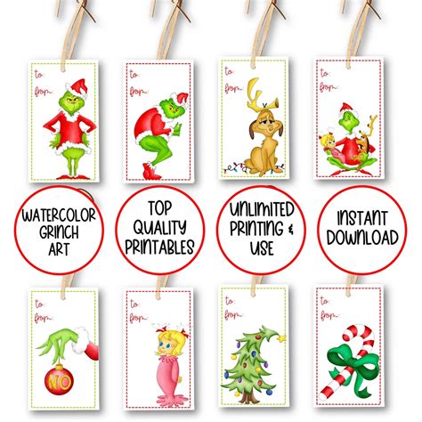 Grinch Gift Tags