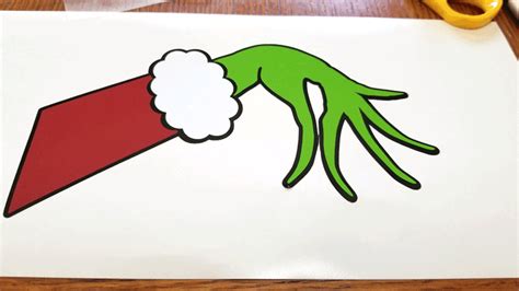 Grinch Hand Template with Glitter and Stickers