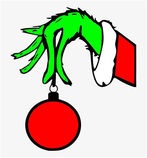 Grinch Hand Template with Ribbon