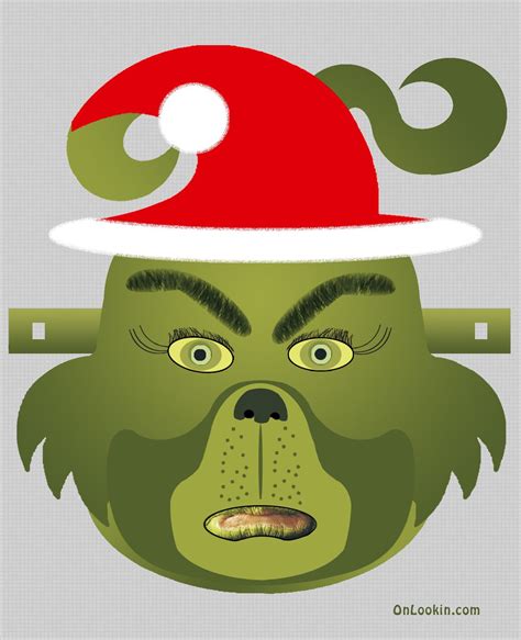 Grinch Mask with Christmas Lights Printable