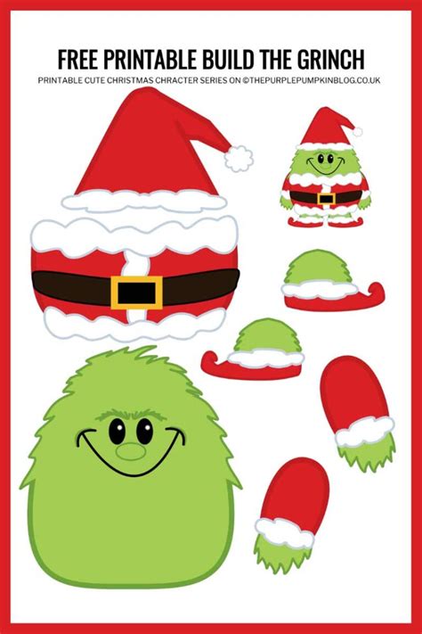 Grinch Mask with Snowflakes Printable