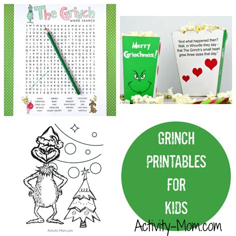 Grinch printable activities for kids