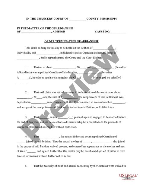 Mississippi Guardianship Forms Sample