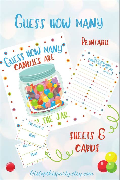 Guess How Many Candies Party Game