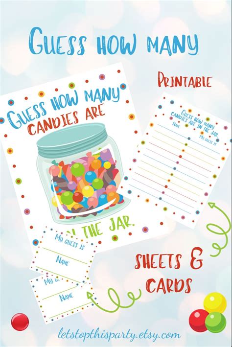 Guess How Many Candies Templates for Homeschooling