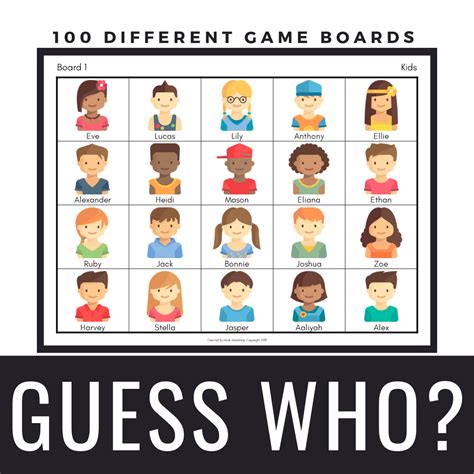 Guess Who Game Printable For Kids And Adults