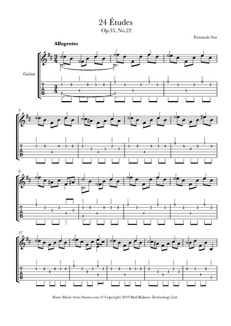 Guitar Sheet Music Examples