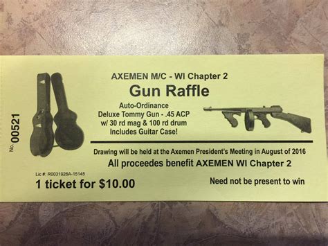 Gun Raffle Ticket Template PSD