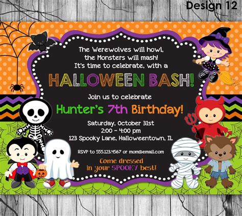 Halloween Birthday Invitation Templates Gallery 1