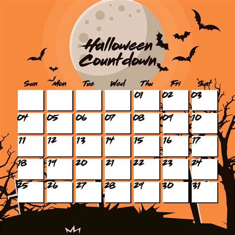 Halloween Calendar Template