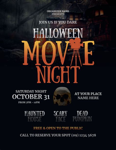 Halloween Movie Night Flyer Template