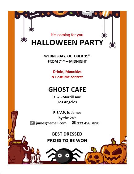 Halloween Party Invitation Templates Microsoft Word