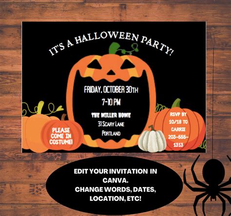 Halloween Pumpkin Invitation Template