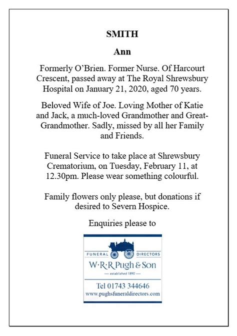 Hampshire Obituary Notice