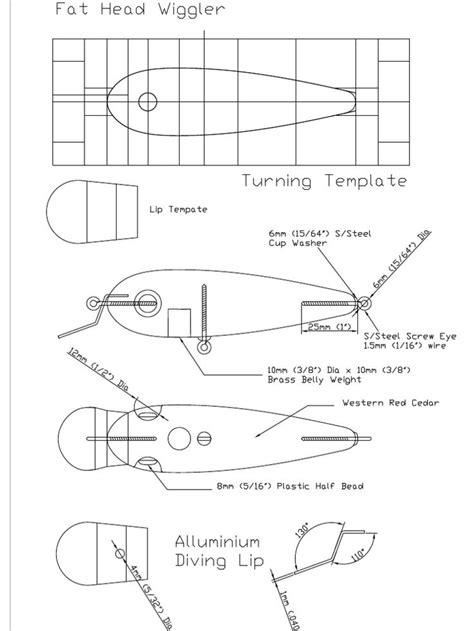 Hand Drawn Wooden Fishing Lure Templates