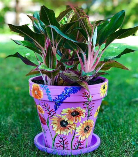 Hand-Painted Flower Pot