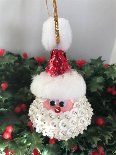 Handmade Santa Ornaments