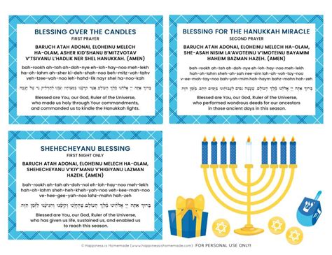 Hanukkah Blessings to Print