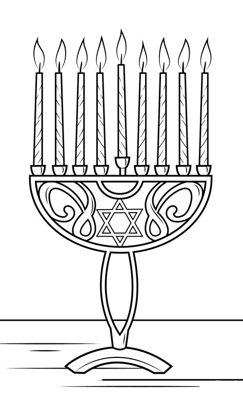 Hanukkah Menorah Coloring Pages