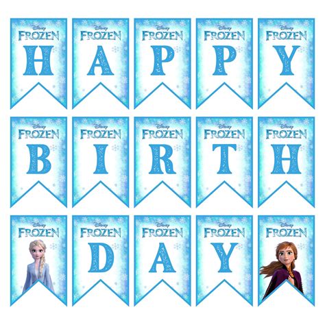 Happy Birthday Frozen Letters Printable Template