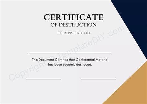 Hard Drive Destruction Certificate with Witness Signature