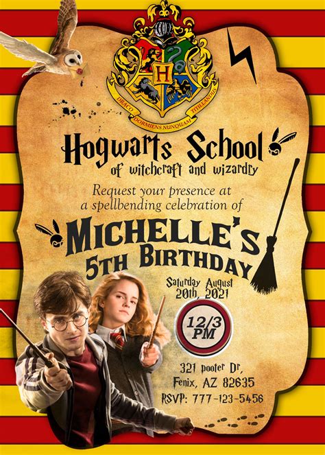 Magical Harry Potter Birthday Invitation Printables