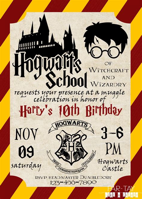 Harry Potter Birthday Invitation Templates