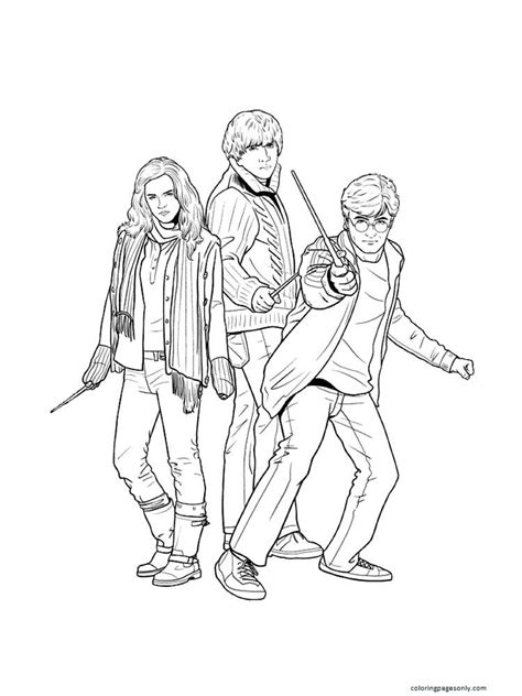 Harry Potter and friends coloring page