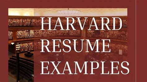 Harvard Resume Building Tips