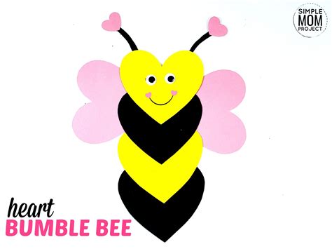 Heart Bee Craft Template For Kids Fun Activity