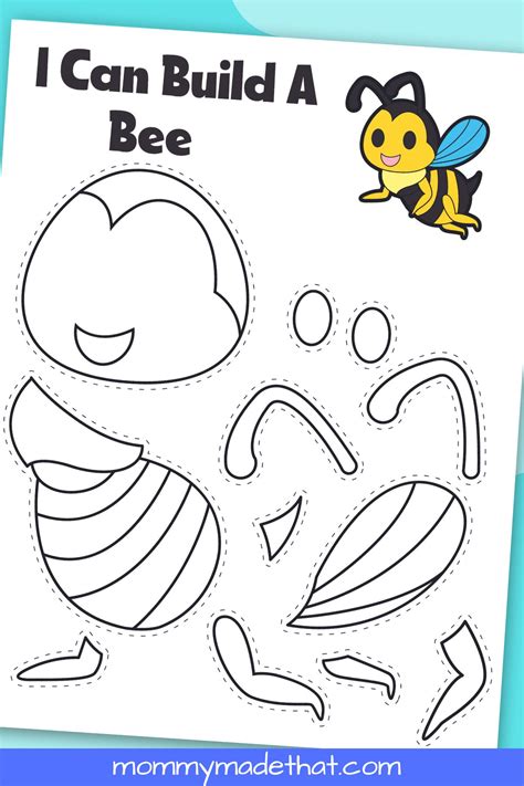 Heart Bee Craft Template For Kids Activity