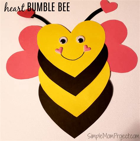 Heart Bee Craft Template For Kids Creative