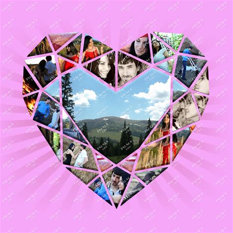 Heart Picture Collage Template example