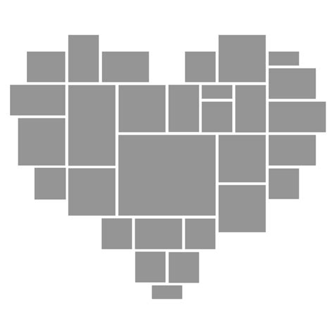 Heart Picture Collage Template Design