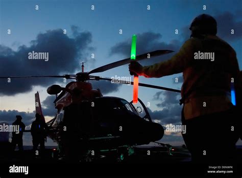 Helicopter landing at night